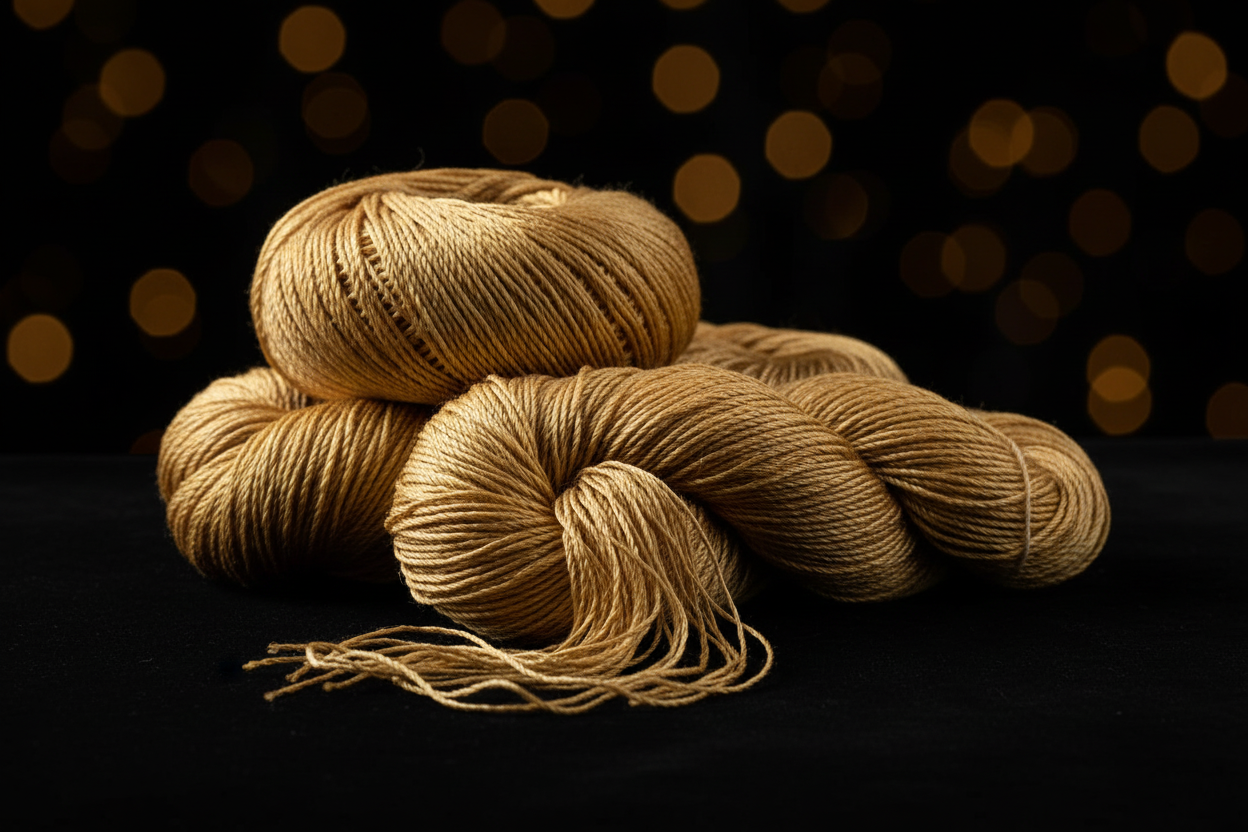 Knitsilk 3 Ply 100% Mulberry Silk Lace Weight Yarn | Perfect for Knitting, Crocheting & Weaving | Premium Quality Silk Yarn for Luxurious Projects (50g – 260 Yards, Golden Mustard)