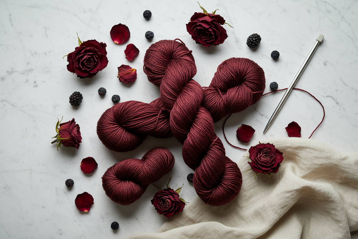 Knitsilk 3 Ply 100% Mulberry Silk Lace Weight Yarn | Perfect for Knitting, Crocheting & Weaving | Premium Quality Silk Yarn for Luxurious Projects (50g – 260 Yards, Plum)