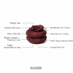 Knitsilk 3 Ply 100% Mulberry Silk Lace Weight Yarn | Perfect for Knitting, Crocheting & Weaving | Premium Quality Silk Yarn for Luxurious Projects (50g – 260 Yards, Plum)