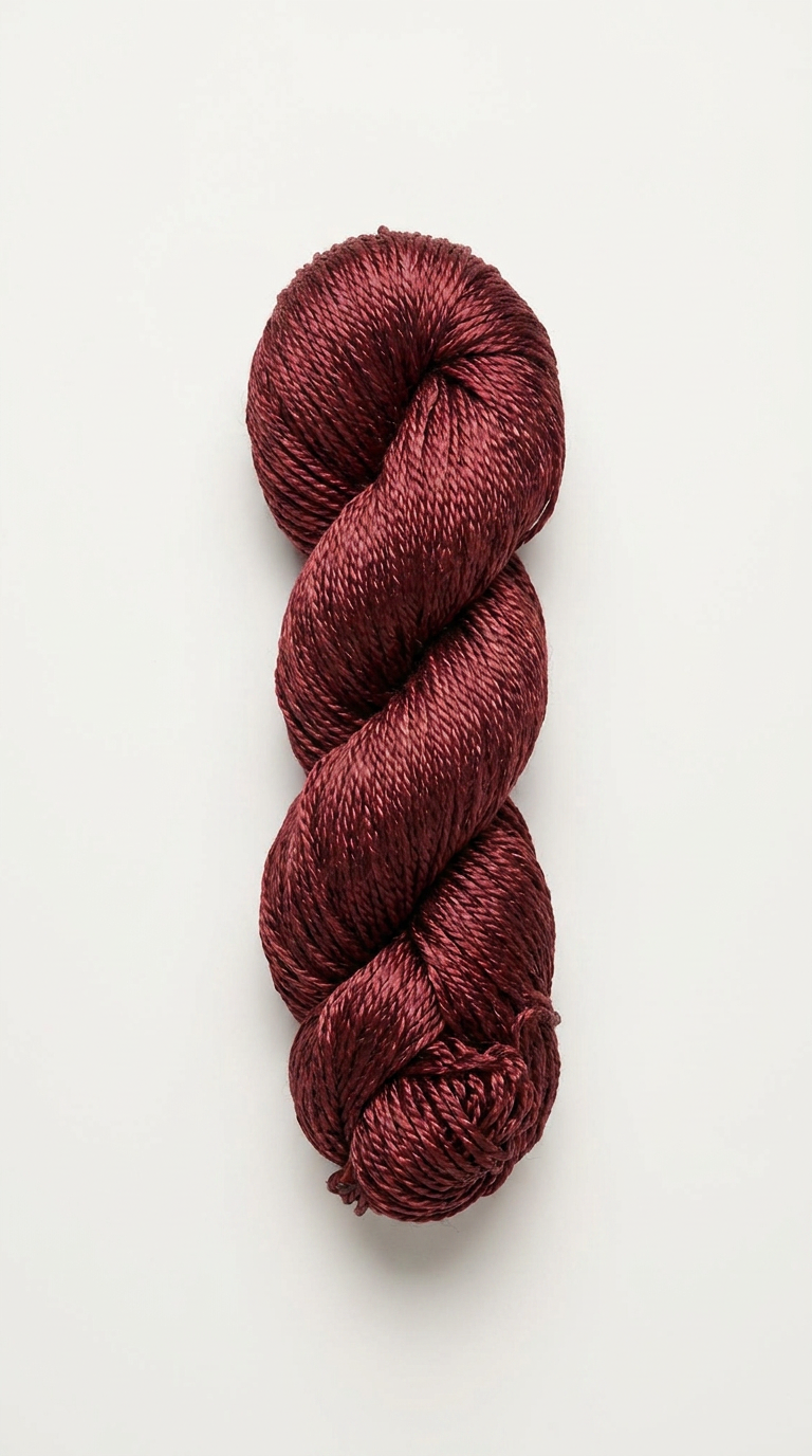 Knitsilk 3 Ply 100% Mulberry Silk Lace Weight Yarn | Perfect for Knitting, Crocheting & Weaving | Premium Quality Silk Yarn for Luxurious Projects (50g – 260 Yards, Plum)
