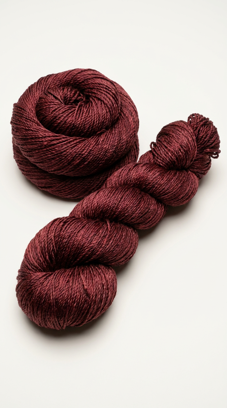 Knitsilk 3 Ply 100% Mulberry Silk Lace Weight Yarn | Perfect for Knitting, Crocheting & Weaving | Premium Quality Silk Yarn for Luxurious Projects (50g – 260 Yards, Plum)