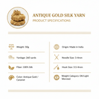 Knitsilk 3 Ply 100% Mulberry Silk Lace Weight Yarn | Perfect for Knitting, Crocheting & Weaving | Premium Quality Silk Yarn for Luxurious Projects (50g – 260 Yards, Mustard)