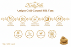 Knitsilk 3 Ply 100% Mulberry Silk Lace Weight Yarn | Perfect for Knitting, Crocheting & Weaving | Premium Quality Silk Yarn for Luxurious Projects (50g – 260 Yards, Mustard)