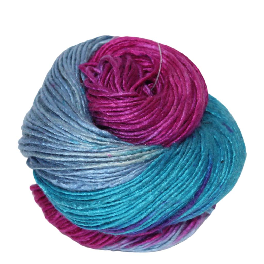 Knitsilk Recycled Mulberry Silk Roving Worsted Yarn — Hand-Dyed | 100g / 225 Yds | Cancun