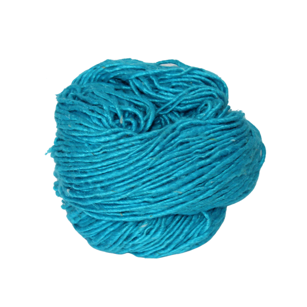 Knitsilk Recycled Mulberry Silk Roving Worsted Yarn — Hand-Dyed | 100g / 225 Yd | Blue Lagoon