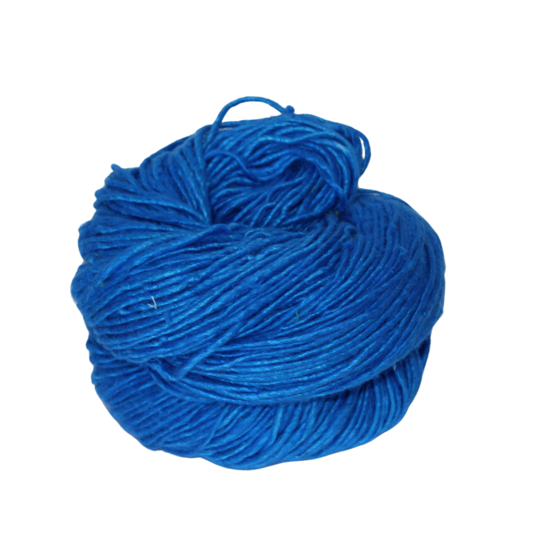 Knitsilk Recycled Mulberry Silk Roving Worsted Yarn — Hand-Dyed | 100g / 225 Yd | Ocean Abyss