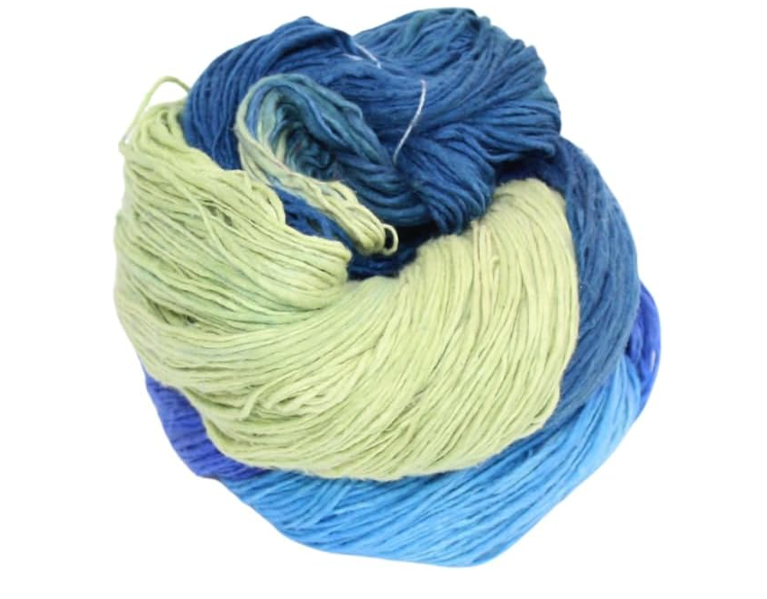 Knitsilk Recycled Mulberry Silk Roving Worsted Yarn — Hand-Dyed | 100g / 225 Yd | OCEAN OF WHISPER