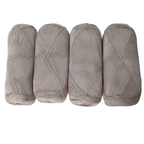 Knitsilk CottonMuse – 100% Gassed Mercerized Cotton Yarn| 4 x 75g (Total 1528 Yards), Soft, Matte Finish, Grey | Premium Crochet Thread for Apparel & DIY Crafts | Pack of 4