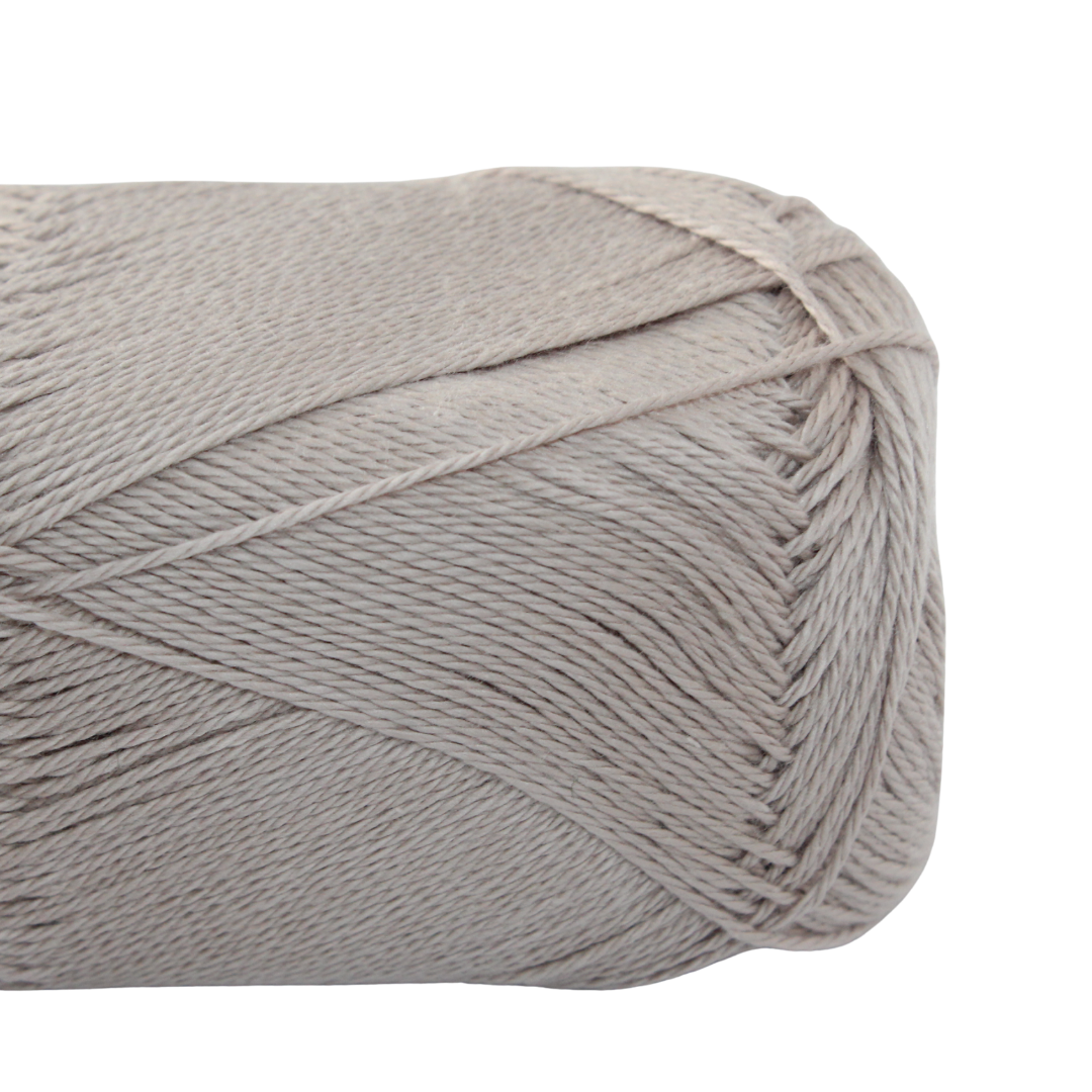 Knitsilk CottonMuse – 100% Gassed Mercerized Cotton Yarn| 4 x 75g (Total 1528 Yards), Soft, Matte Finish, Grey | Premium Crochet Thread for Apparel & DIY Crafts | Pack of 4