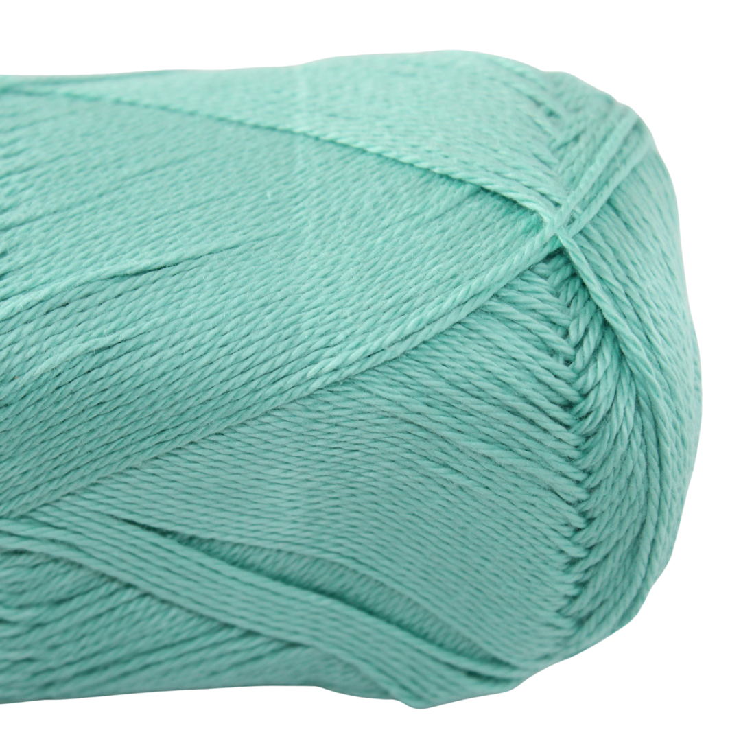 Knitsilk CottonMuse – 100% Gassed Mercerized Cotton Yarn| 4 x 75g (Total 1528 Yards), Soft, Matte Finish, Light green | Premium Crochet Thread for Apparel & DIY Crafts | Pack of 4
