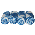 Knitsilk CottonMuse – 100% Gassed Mercerized Cotton Yarn| 4 x 75g (Total 1528 Yards), Soft, Matte Finish, Blue white | Premium Crochet Thread for Apparel & DIY Crafts | Pack of 4