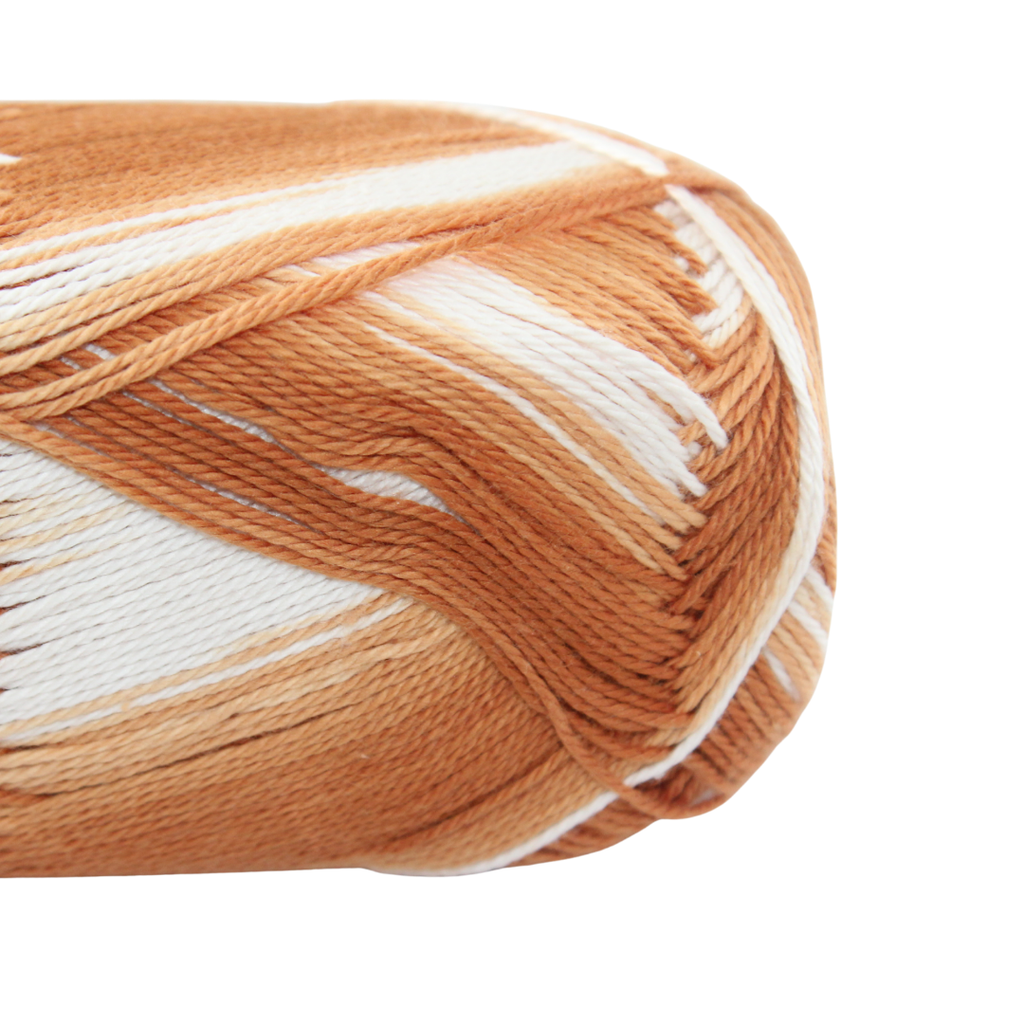 Knitsilk CottonMuse – 100% Gassed Mercerized Cotton Yarn| 4 x 75g (Total 1528 Yards), Soft, Matte Finish, Brown white | Premium Crochet Thread for Apparel & DIY Crafts | Pack of 4