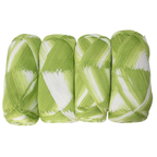 Knitsilk CottonMuse – 100% Gassed Mercerized Cotton Yarn| 4 x 75g (Total 1528 Yards), Soft, Matte Finish, Green white | Premium Crochet Thread for Apparel & DIY Crafts | Pack of 4