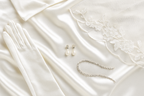 Knitsilk 100% Mulberry Silk Charmeuse Fabric – 19 mm  44" Width – Pure Luxury Satin Weave - Off White- 1 Mtr