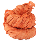 Knitsilk Recycled Sari Silk Ribbon Yarn – Super Bulky Orange | Crochet, Knitting, Embroidery & Jewelry Making | 100g / 30 Yards