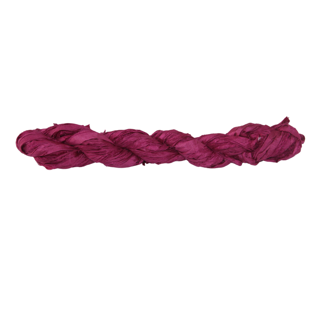 Knitsilk Recycled Sari Silk Ribbon Yarn – Super Bulky | Pink | Crochet, Knitting, Embroidery & Jewelry Making | 100g / 30 Yards