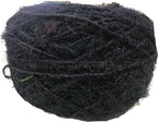 Knitsilk Premium Ball Recycled Sari Silk Yarn - Black- 100gm, 150yards