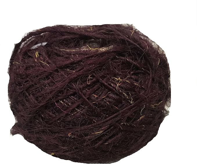Knitsilk Premium Ball Recycled Sari Silk Yarn - Coffee Brown- 100gm, 150yards
