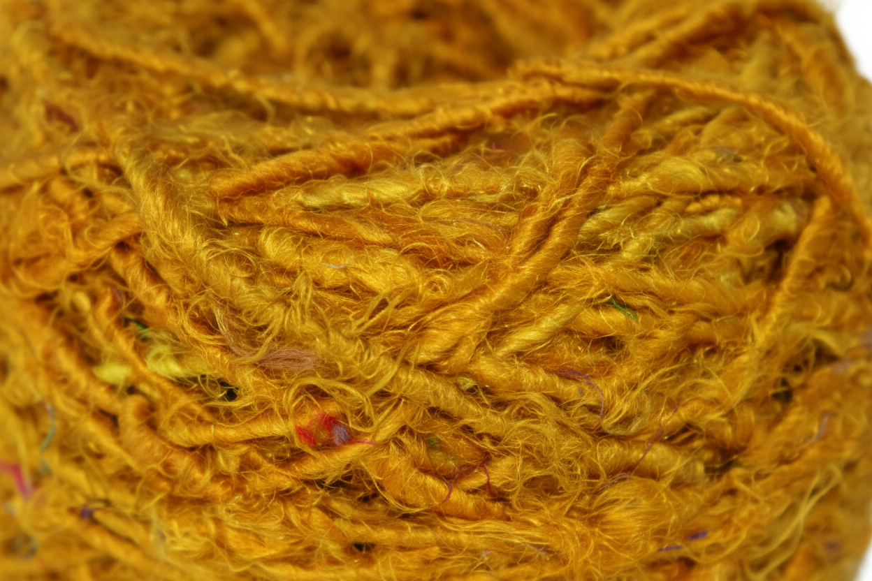 Close-Up - Amber Orange Yarn Texture