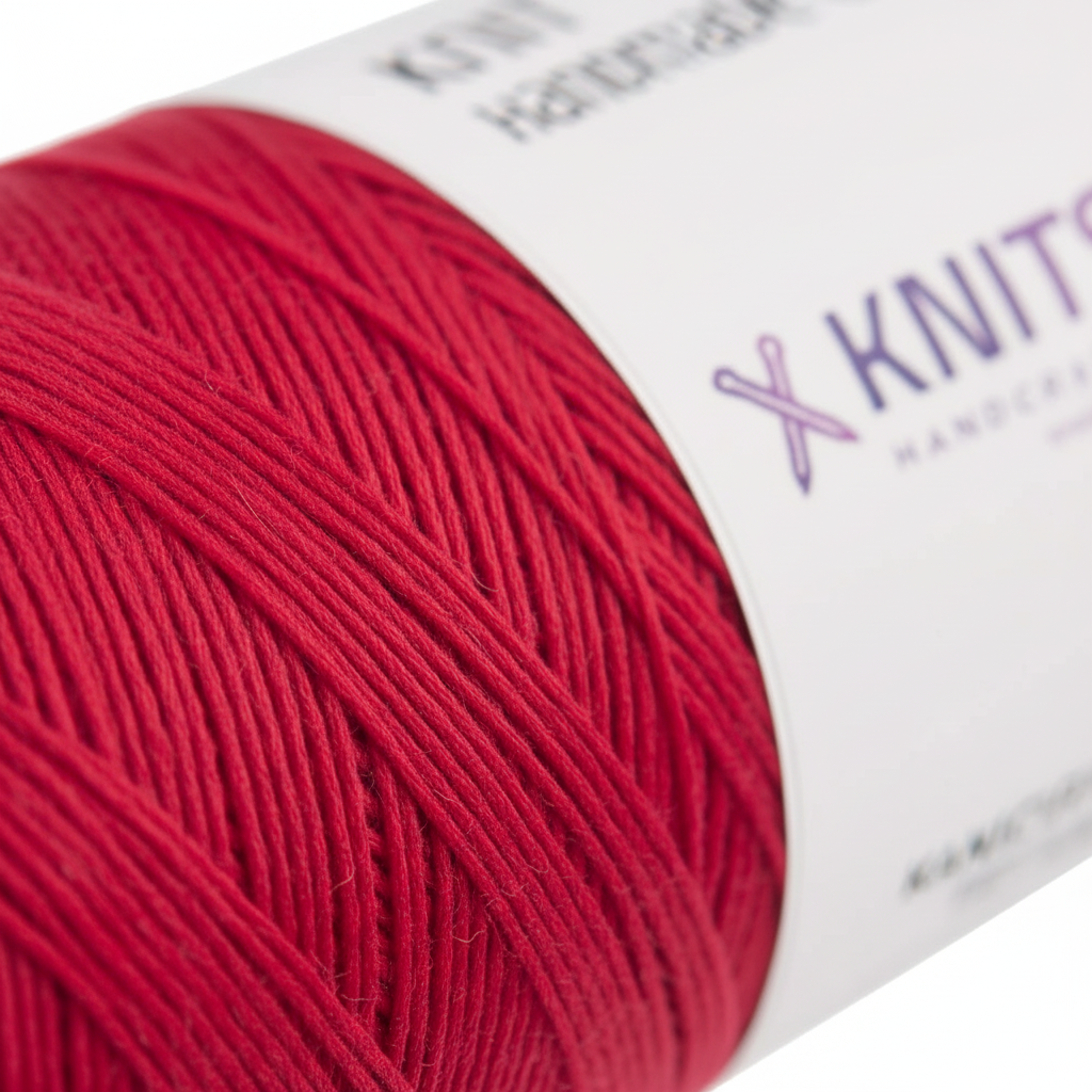 Close-up – Crimson Red Silk Yarn Texture