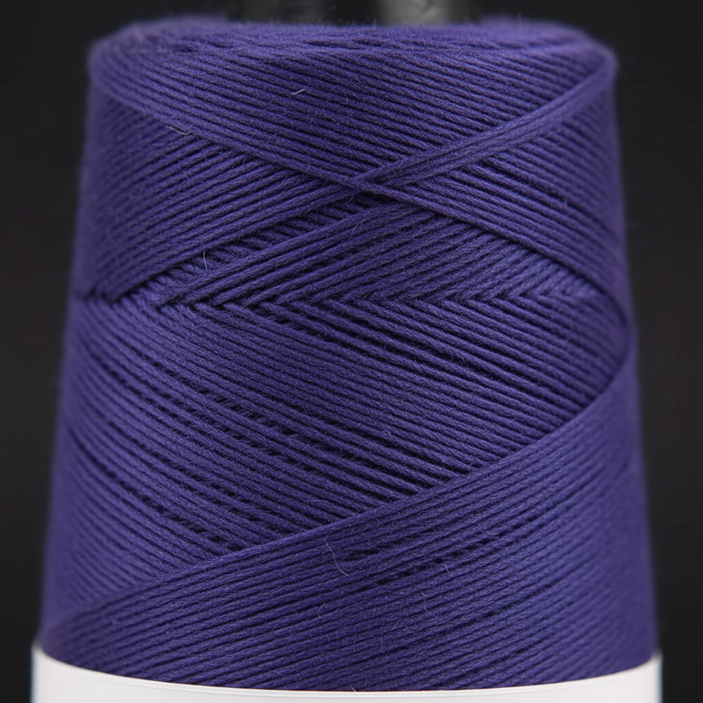 Close-up – Deep Violet Indigo Silk Yarn Texture