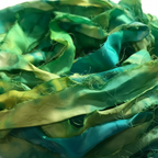 Close-up – Green Ninja Sari Silk Yarn