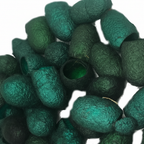 Close-up – Hand-dyed emerald mulberry silk cocoons texture