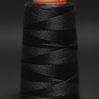 Close-up – Jet Black Silk Yarn Texture