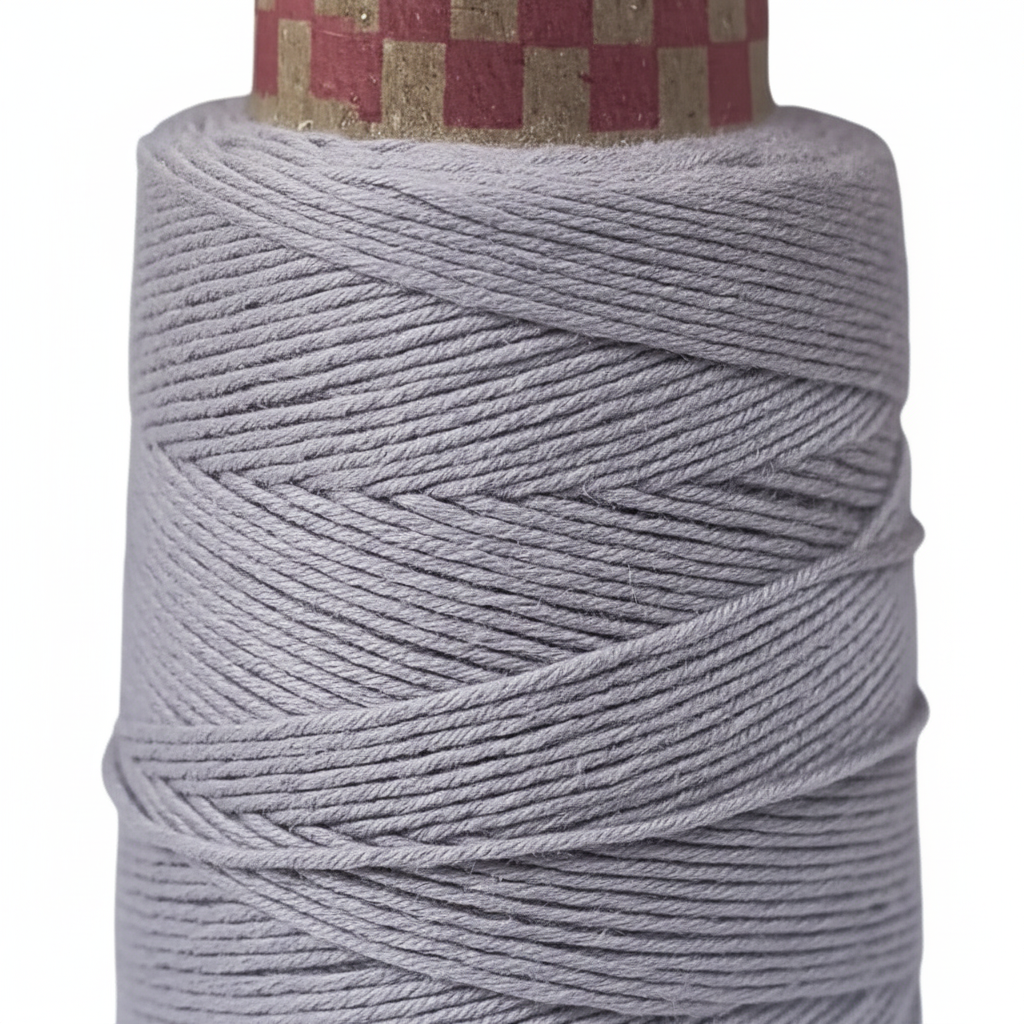 Close-up – Pale Lilac Grey Silk Yarn Texture