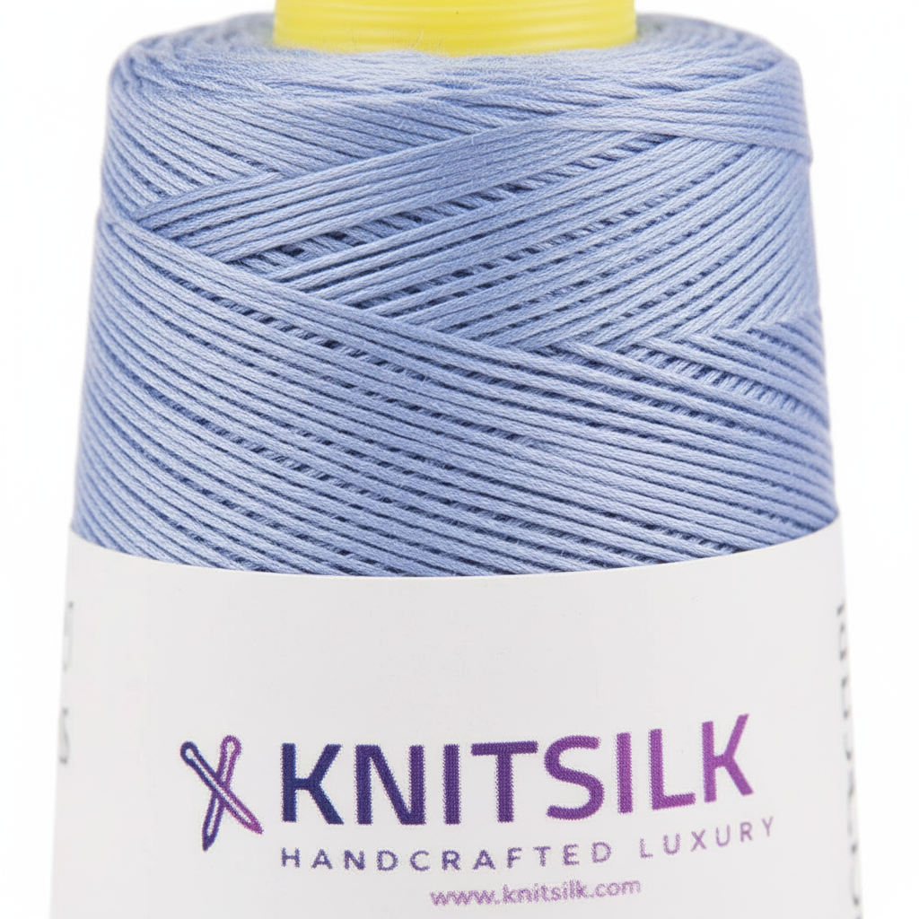 Close-up – Periwinkle Blue Silk Yarn Texture