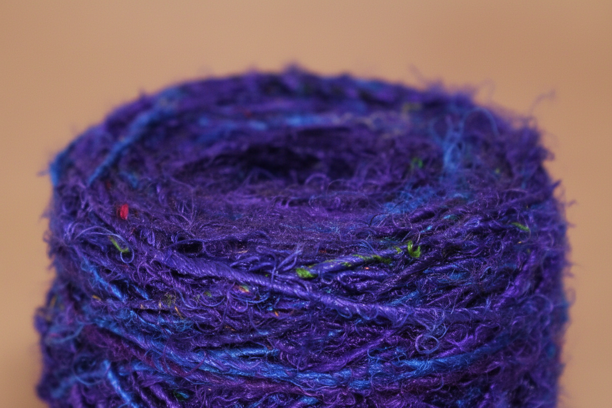 Close-Up - Purple Blue Yarn Texture