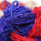 Close-Up – Red & Blue Yarn Texture