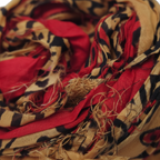 Close-up – Red Golden Black Sari Silk Print