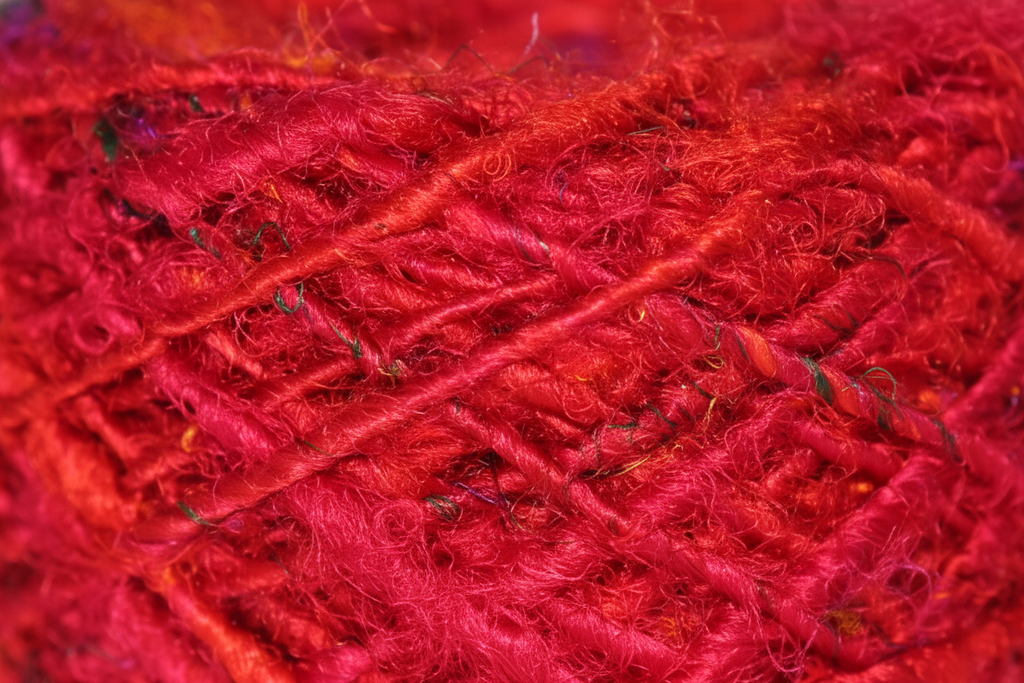 Close-Up - Red Yarn Texture