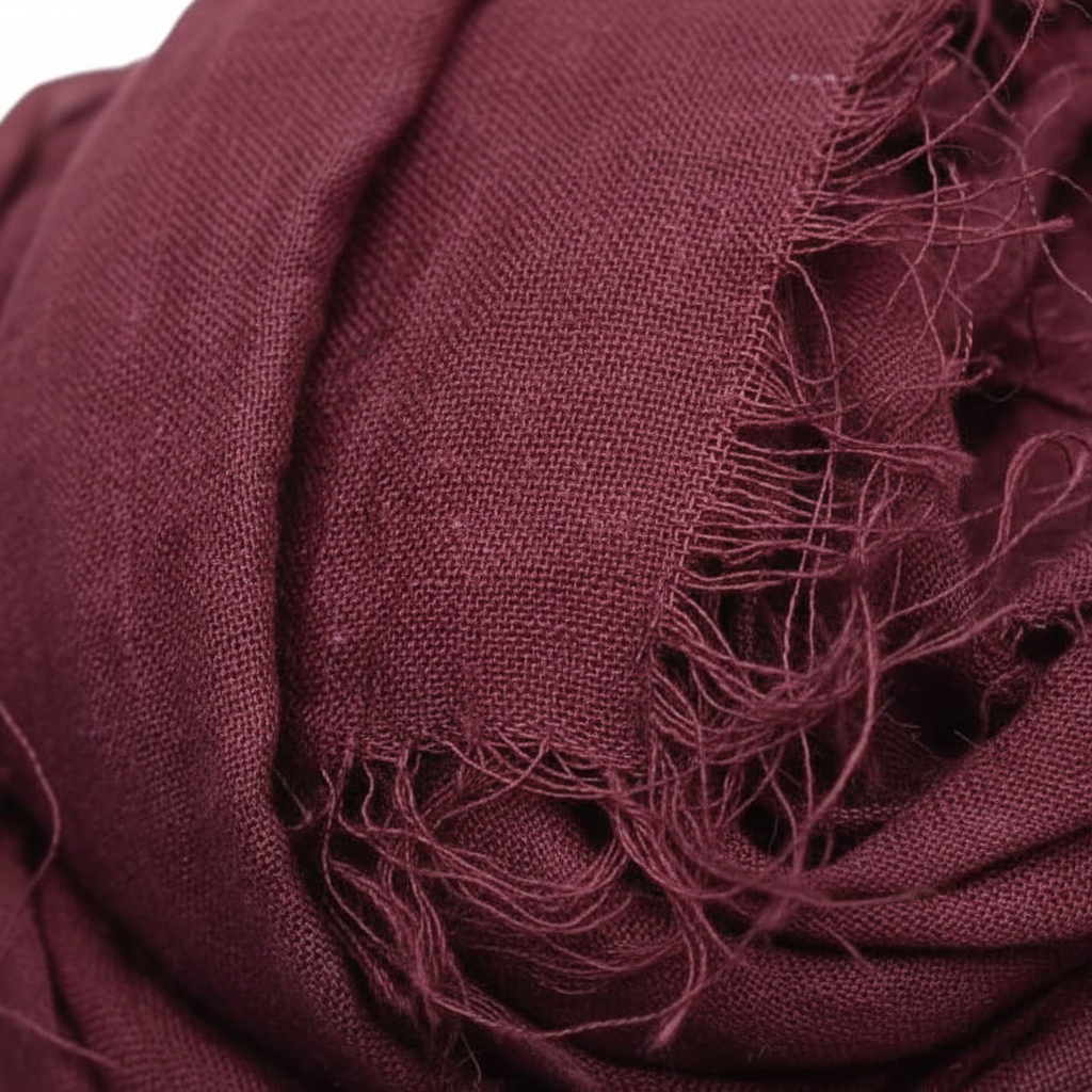 Close-up – Wine Sari Silk Scarf Texture