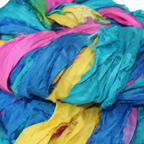 Closeup – Blue Teal Sari Silk Yarn