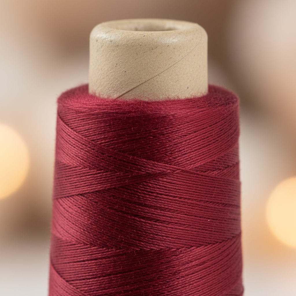 Closeup – Burgundy Silk Thread Texture