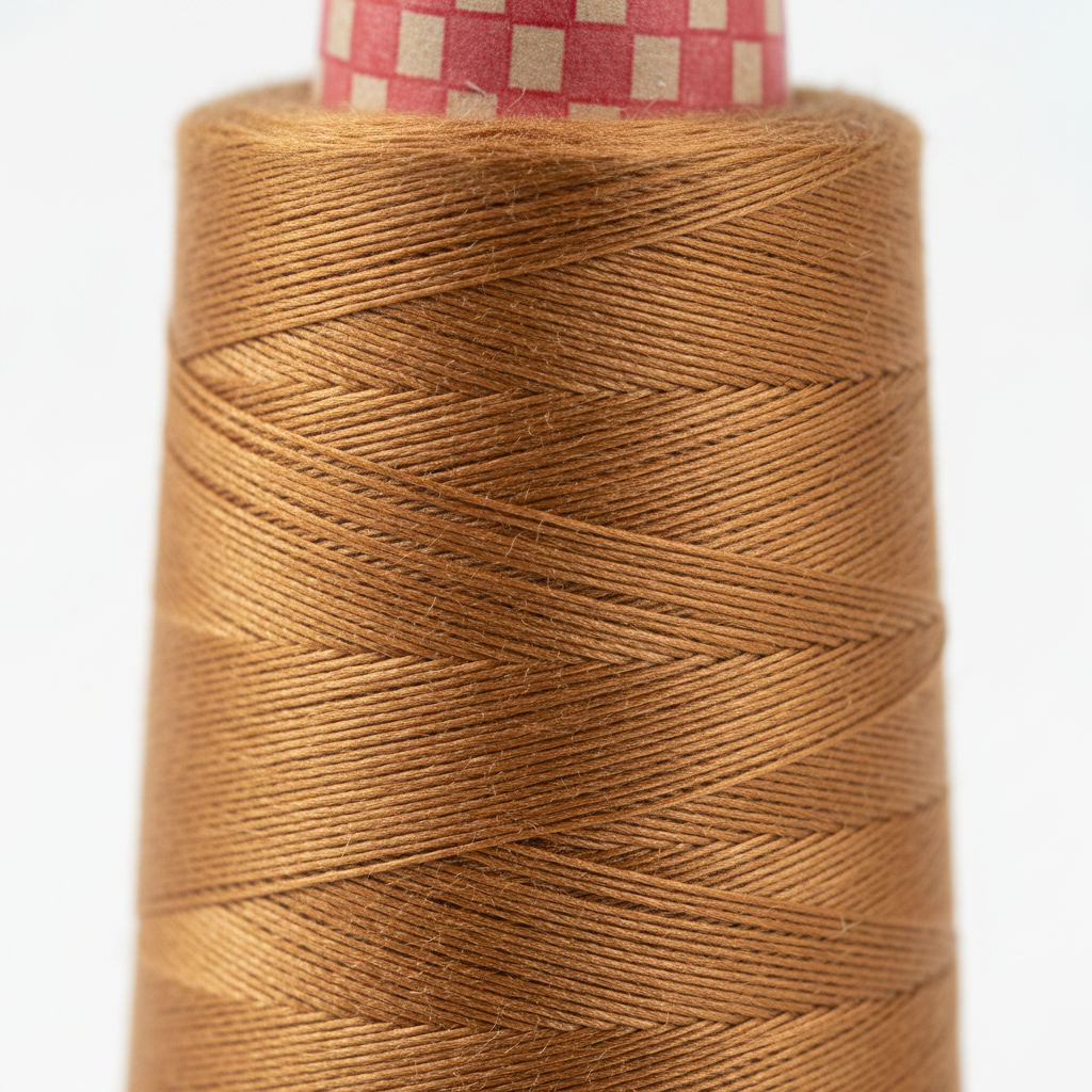 Closeup – Caramel Brown Silk Thread Texture
