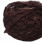 Closeup - Dark Chocolate Brown Sari Silk Yarn