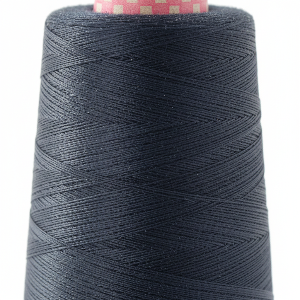 Closeup – Deep Navy Silk Thread Texture