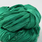 Closeup – Emerald Green Sari Silk Yarn