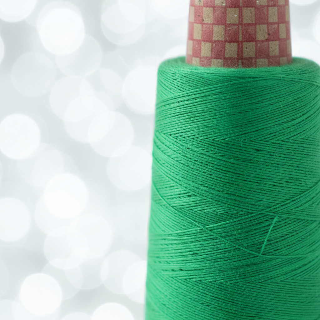 Closeup – Emerald Green Silk Thread Texture