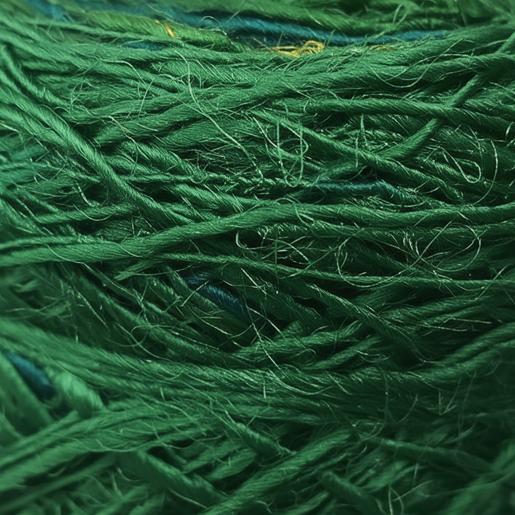 Closeup - Forest Green Sari Silk Yarn