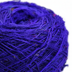 Closeup - Indigo Violet Blue Sari Silk Yarn