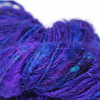 Closeup – Purple Blue Sari Silk Yarn Texture