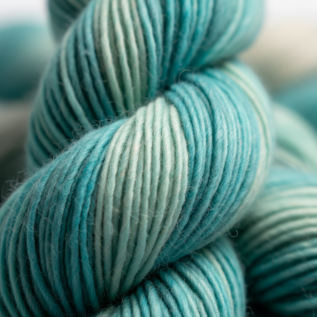 Closeup – Teal Grey Yarn