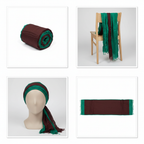 Collage – Brown & Green Sari Silk Scarf