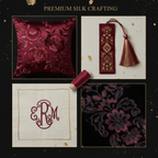 Collage – Burgundy Silk Thread End Products