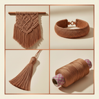 Collage – Copper Bronze Silk Yarn End Products