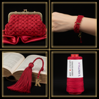 Collage – Crimson Red Silk Yarn End Products